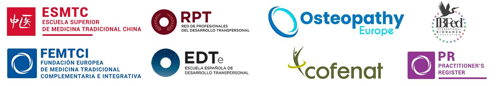 Logotipos de escuelas y fundaciones de las que Luis Alberto Díaz ha formado parte.